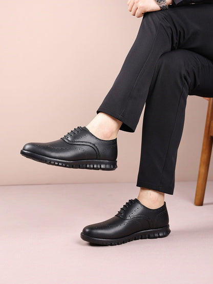Retro hollow-soled work and casual Oxford leather shoes