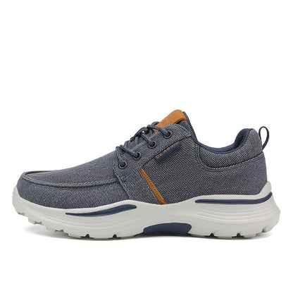 Canvas platform wide feet lace-up casual shoes