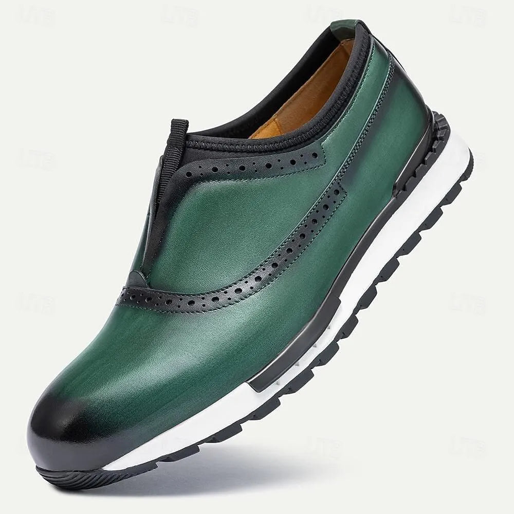 Men's Leather Slip-On Sneakers - Free Shipping