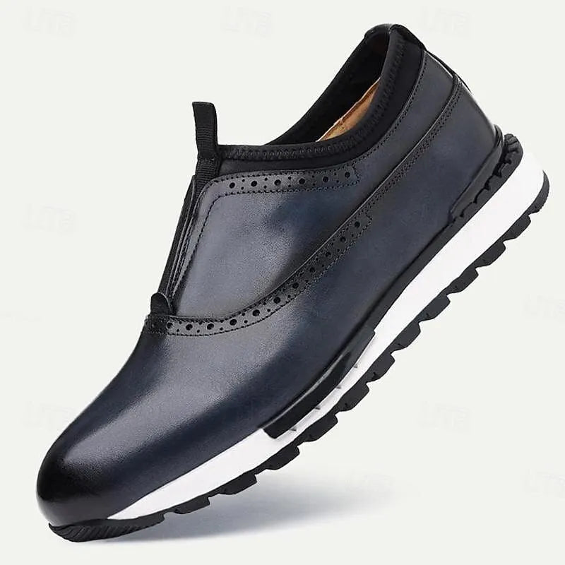 Men's Leather Slip-On Sneakers - Free Shipping
