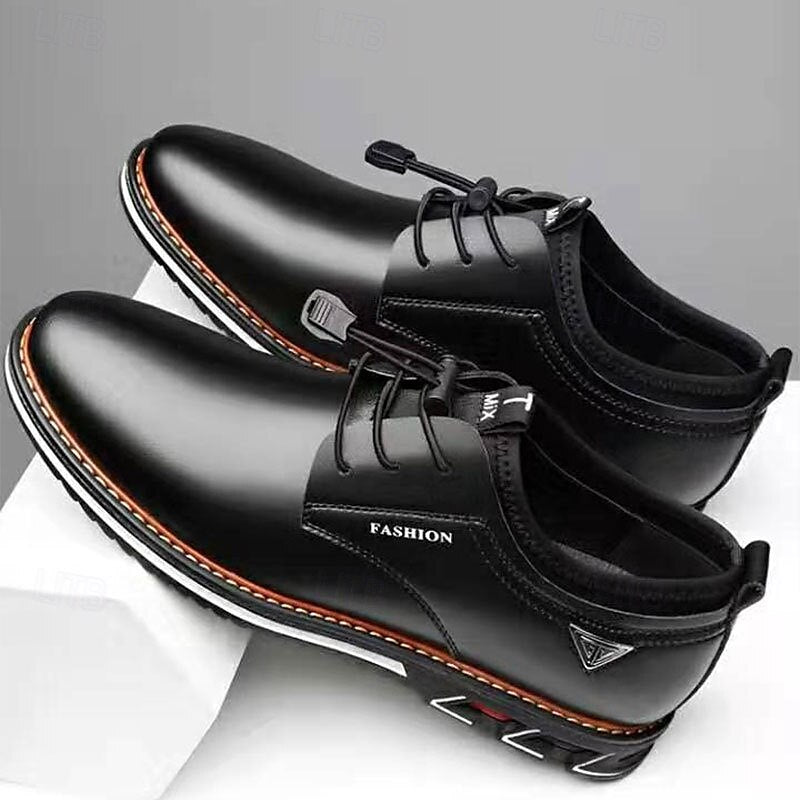 Men's Leather Formal Business Slip On Oxford Dress Shoes