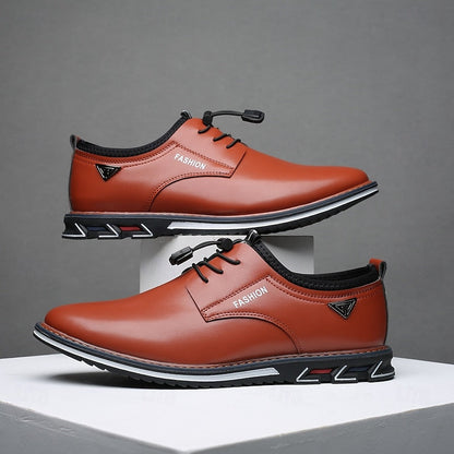 Men's Leather Formal Business Slip On Oxford Dress Shoes