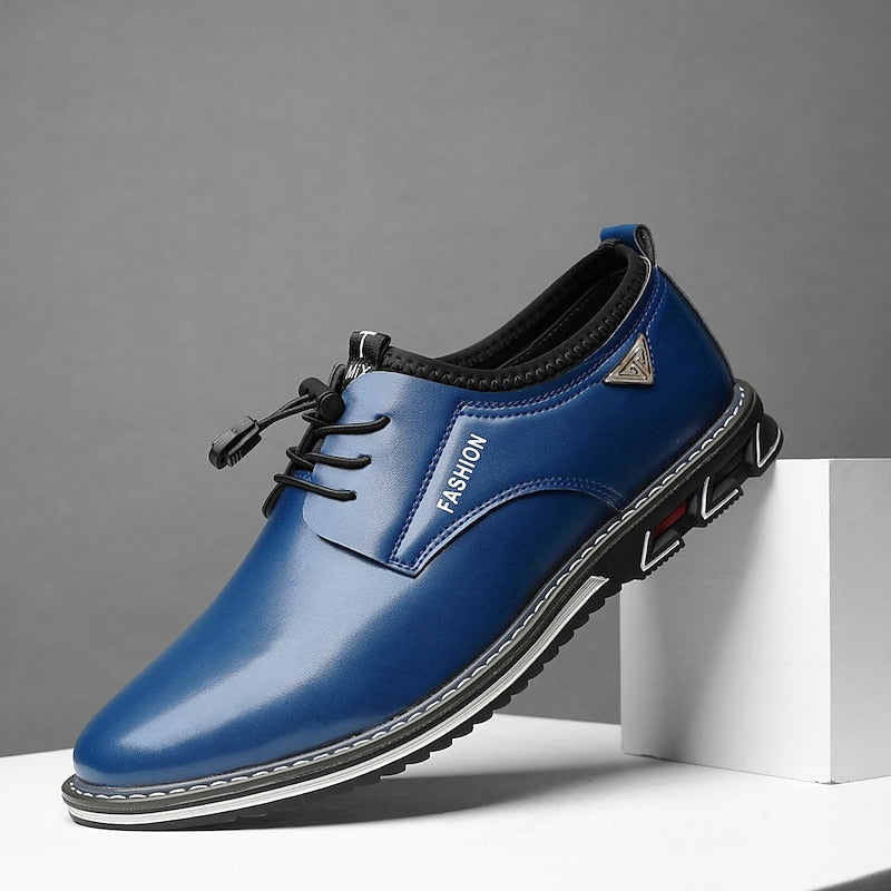 Men's Leather Formal Business Slip On Oxford Dress Shoes